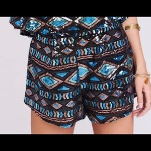 Show Me Your MuMu Sawyer Sequin Shorts Dark Diamonds